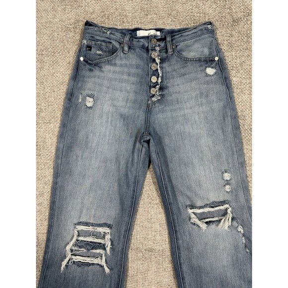 KanCan Blue Distressed Flare Jeans - Picture 3 of 12